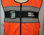 HARLEY DAVIDSON Men Hi-Vis Safety Vest Reflective Orange Black Moto Bike... - £30.96 GBP