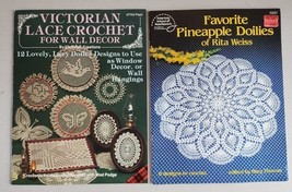 Lot Of 2 Lace Crochet Doilies Vintage Pattern Books Rita Weiss Pinapple ... - $15.10