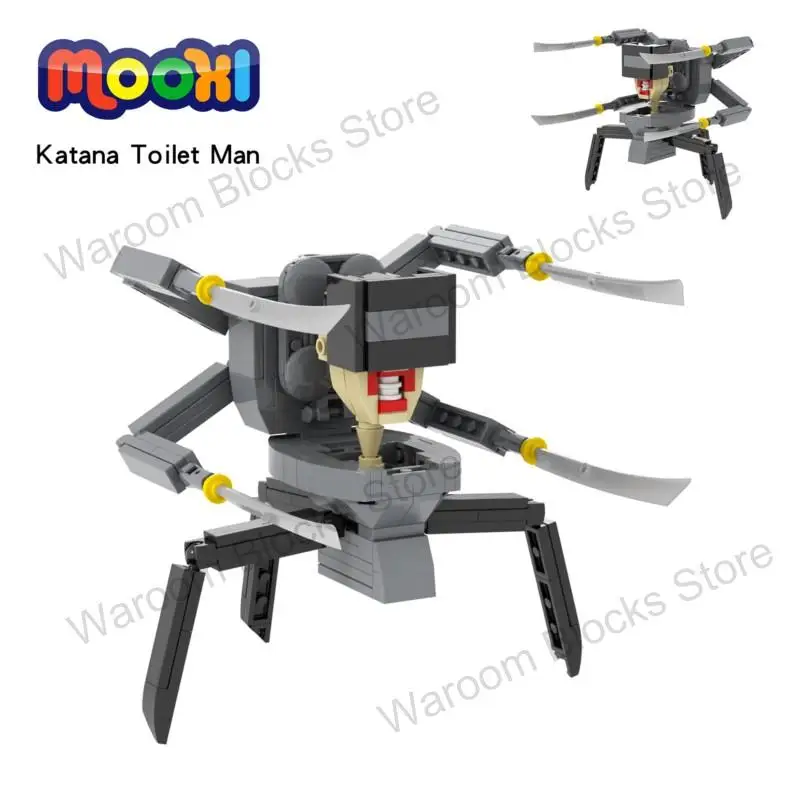MOC1357 Horror Series Katana Toilet Man Character Skibidi Toilet Action Figure - £12.67 GBP