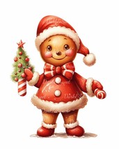 Christmas Gingerbread Man Clip Art- 10 High Quality JPGs/ Digital Print/ Digital - £1.31 GBP