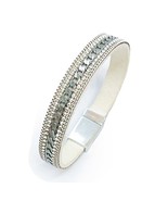 Cream Thin Band Snap Bracelet - $13.70 CAD