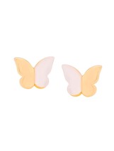 Kicky and Perky 925 Sterling Silver Gold Plated Mother of Pearl Butterfl... - $42.12