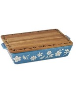 Pioneer Woman ~ Frontier Blue Speckle ~ Rectangular Baker w/Cutting Boar... - €43,07 EUR