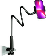 Cell Phone Clip Bed Stand Holder with Grip Flexible Long Arm Gooseneck Bracket M - £31.39 GBP