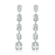 Real Fine 1.89ct Natural Diamond Earrings 18K White Gold G Color VS2 Clarity - £5,150.57 GBP