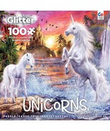 Ceaco - Unicorns Glitter - Unicorn Waterfall Sunset - 100 Piece Jigsaw P... - $15.81