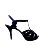 FORMENTINI Women Platform T-strap Sandal Size 8 Black High Heel Suede Italy - $44.99