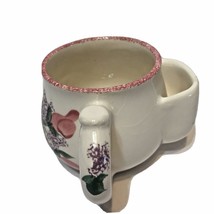 Vintage Floral Tea Cup with Bag Holder Handmade Hand Painted USA Lead Free - £5.29 GBP