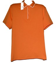 Pure Navy Orange White Trim Men&#39;s Polo Shirt Cotton Size XL - $37.10