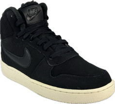 Nike Women&#39;s Ebernon Mid SE Black Sude Sneaker Size 7, 7.5, AV2478 001 - $49.99