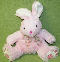 Walmart Pink Easter Bunny Plush Rabbit Stuffed Animal Carrot Ribbon 12&quot; Sitting - £7.42 GBP