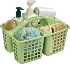 (Green) Plastic Shower Caddy Basket with 3 Compartments - £23.18 GBP