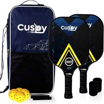 Cuspy USAPA Approved Pickleball Paddles Set of 2 W Balls, Wrist Bands, Case..NEW - £53.54 GBP