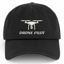 Trendy Apparel Shop XXL Drone Pilot Embroidered Unstructured Cotton Cap - Black - £17.42 GBP