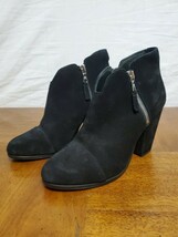 Rag &amp; Bone Margot Black Suede Bootie Side Zipper Heel Shoes Boots Size 7.5 - $58.95
