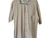 Percival Knitwear Snap Shirt Mens XL Short Sleeve Cream - £55.16 GBP