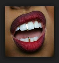 Hip Hop 14K Gold Plated Teeth Upper Top or Lower Gap Grillz + Mold Kit - £7.39 GBP