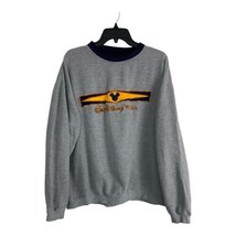 Walt Disney World Womens Sweat Shirt Adult Size Large Gray Gold Mickey M... - £18.31 GBP