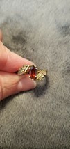 VINTAGE FAUX ELECTROPLATE GARNET RING - SIZE - 6 - £7.70 GBP