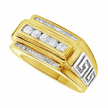 1.25Ct Round Simulated Diamond Five Stone Wedding Band Ring 14K Yellow Gold Over - £111.75 GBP