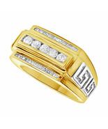 1.25Ct Round Simulated Diamond Five Stone Wedding Band Ring 14K Yellow G... - £110.35 GBP