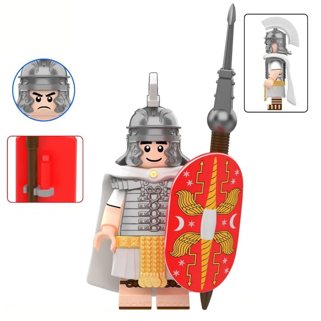 Roman Heavy Soldier (White Outfit) Lego Compatible Minifigure Bricks Toys - $3.49