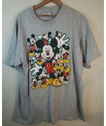 Vintage 80s 90S XL Walt Disney World Mickey Mouse TShirt GRAY STRIPED DE... - $264.38 MXN