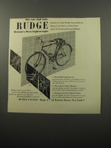 1950 Rudge Bicycle Ad - The one and only Rudge - £14.48 GBP