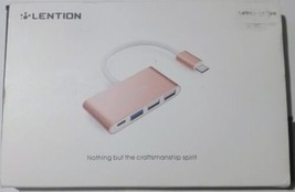 Lention 4-in-1 USB-C Hub With Type C - Pink - £4.62 GBP