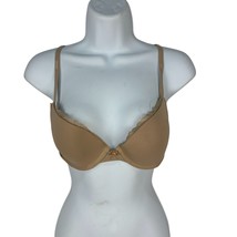 Aerie 34B Beige Plunge Bra With Lace Trim Adjustable Straps Underwire Su... - $9.55