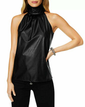 Stylish Black Genuine Soft Lambskin Leather Sleeveless Women&#39;s Top Casual Party - £82.21 GBP