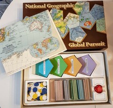 National Geographic Global Pursuit Board Game VTG 1987 Geography Map Educational - $12.86