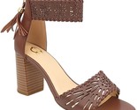 C Wonder Women Block Heel Ankle Strap Sandals Katie Size US 8.5 Cognac L... - £27.66 GBP