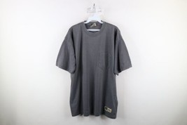 Vtg 90s Russell Athletic Mens Large Faded Blank Heavyweight Pocket T-Shirt Gray - $39.55