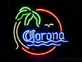 Corona Palm Art Light Neon Sign 17&quot;x14&quot; - £105.96 GBP