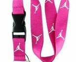 Pink and White Jordan Lanyard Keychain ID Badge Holder Quick release Buckle - $7.99