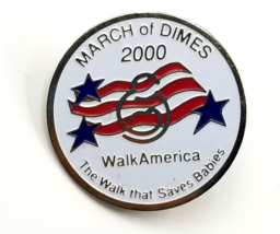 VTG March Of Dimes 2000 Walk America Saves Babies Enamel Lapel Pin Souvenir - $9.99
