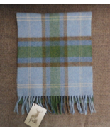 FIA Plaid 100% Lambswool LTCLWSC Scarf &quot;Or&quot; Lt Blue, Green, Brown, White... - £23.48 GBP