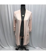 Belle By Kim Gravel Cardigan Womens Small Light Pink Open Front Long Sle... - $17.64