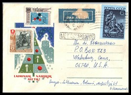 1966 LITHUANIA / USSR Cover-Laimingu Naujuju Metu, Vilnius to Waterbury,... - £1.57 GBP