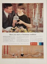 1962 Print Ad Fostoria Fine Crystal Wedding Bowl &amp; Candelabra Moundsvill... - $17.08