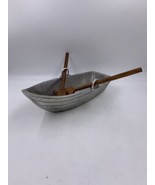 Godinger Silver Art Company Rowboat Serving Bowl with Wooden Fork and Sp... - $40.79