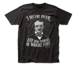 Edgar Allan Poe T-Shirt I Became Insane with Long Intervals of Horrible Sanity L - £18.97 GBP