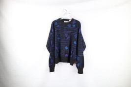 Vtg 90s Coogi Style Womens Medium Ed Bassmaster Geometric Knit Crewneck Sweater - $49.45