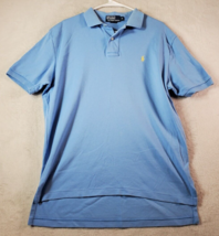 Polo Ralph Lauren Polo Shirt Mens Medium Blue Short Casual Sleeve Logo Collared - £11.94 GBP