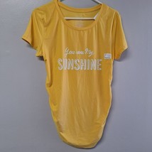 Time and Tru Sunshine Maternity Shirt Rouched Side Yellow Womens Small Pregnancy - £6.78 GBP