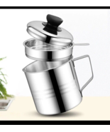 Stainless Steel Grease Strainer Container Oil Storage Pot Can  Filter Du... - $10.77