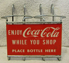 Vintage Enjoy COCA-COLA While You Shop Shopping Cart Metal Soda Bottle Holder - £137.85 GBP