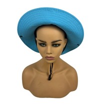 SunShade Light Blue Wide Brim Sun Hat With Mesh Panels &amp; Adjustable Strap - £14.28 GBP