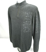 DKNY Jeans 1/4 Zip Pullover Knit Sweater Mens XL Shirt Gray Long Sleeve Apparel - £21.31 GBP
